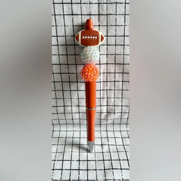Tennessee Football Custom Beaded Ink Writing Pen Orange White Vols - Picture 2 of 3